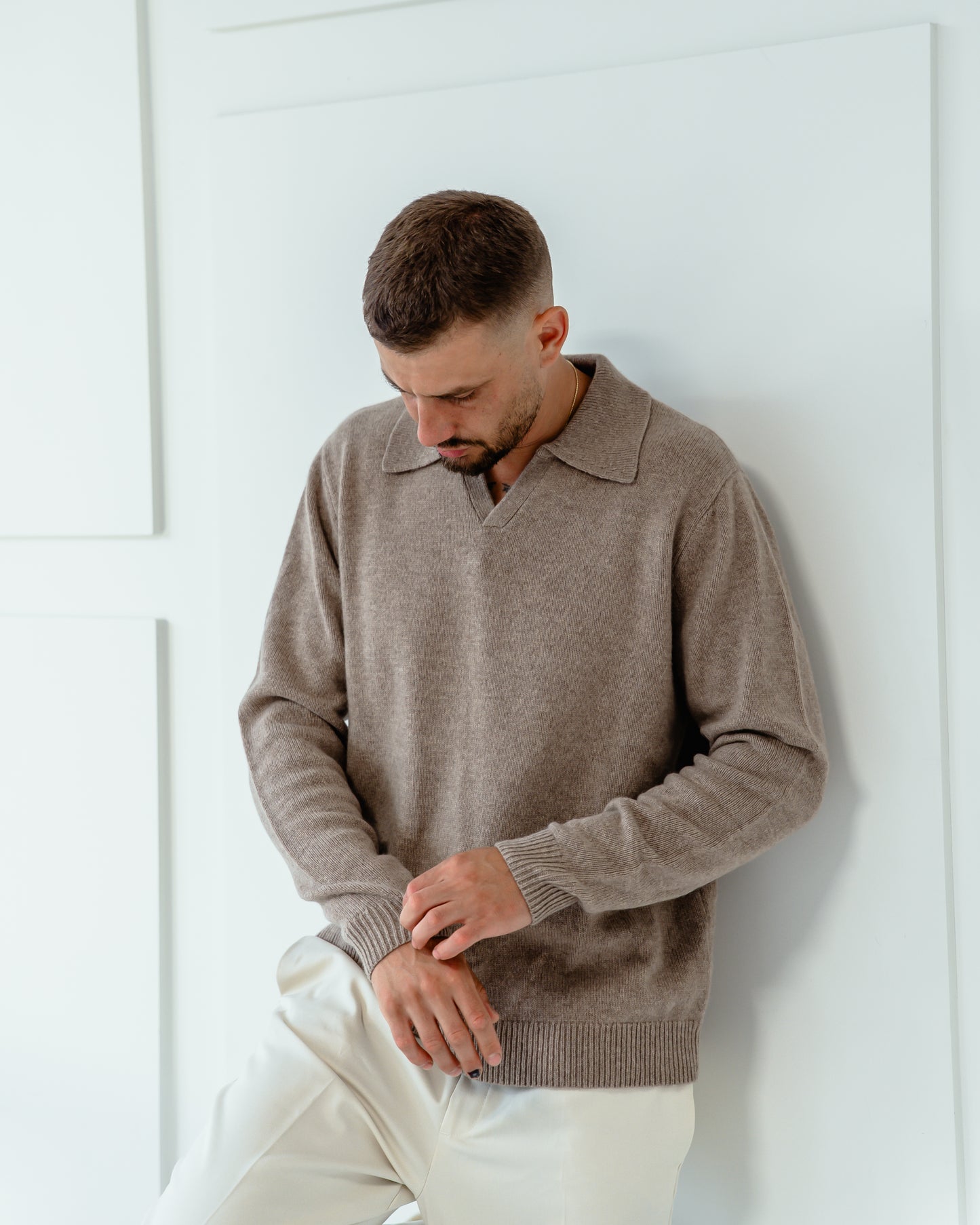 Men's V Neck Polo Pullover