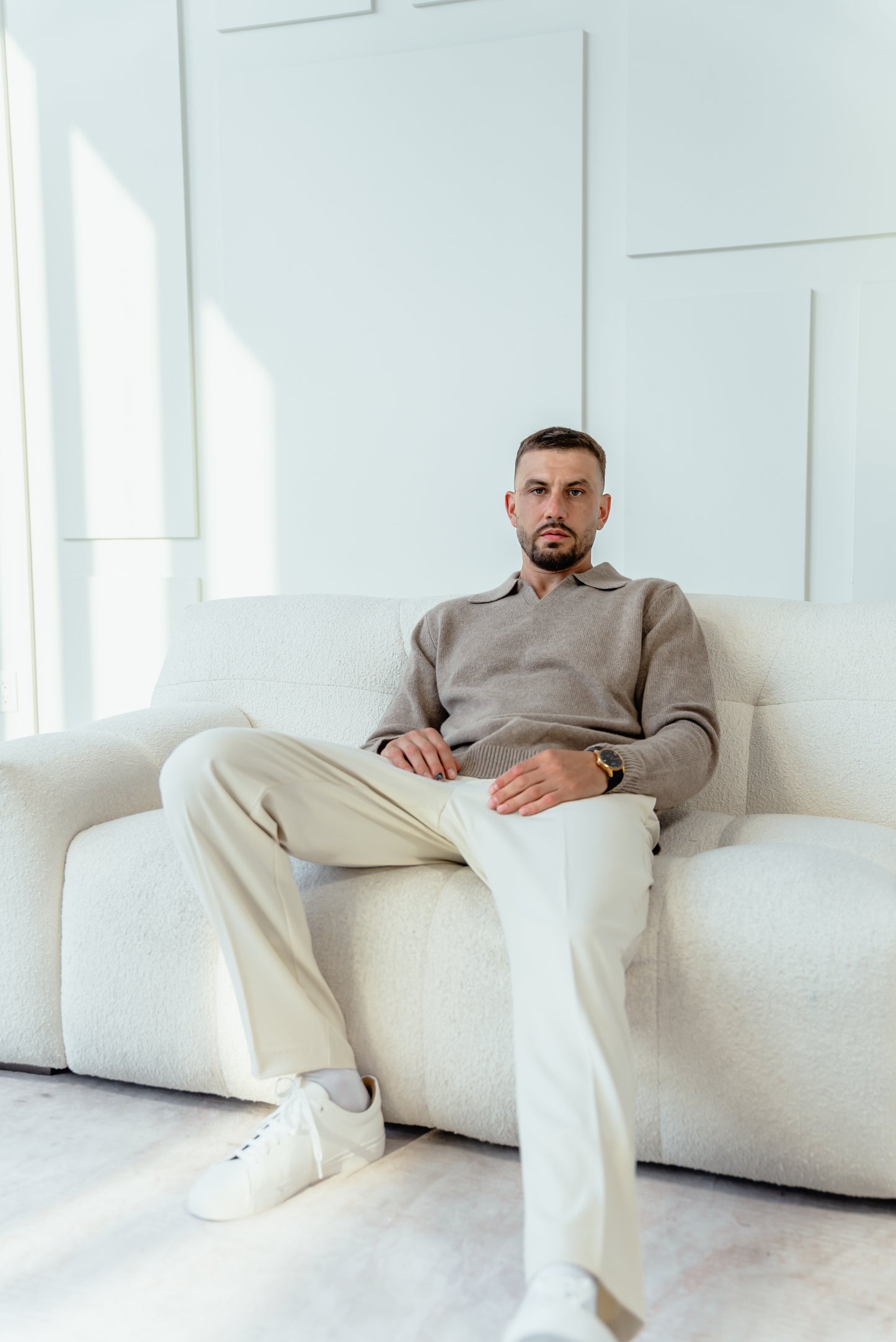Men's V Neck Polo Pullover