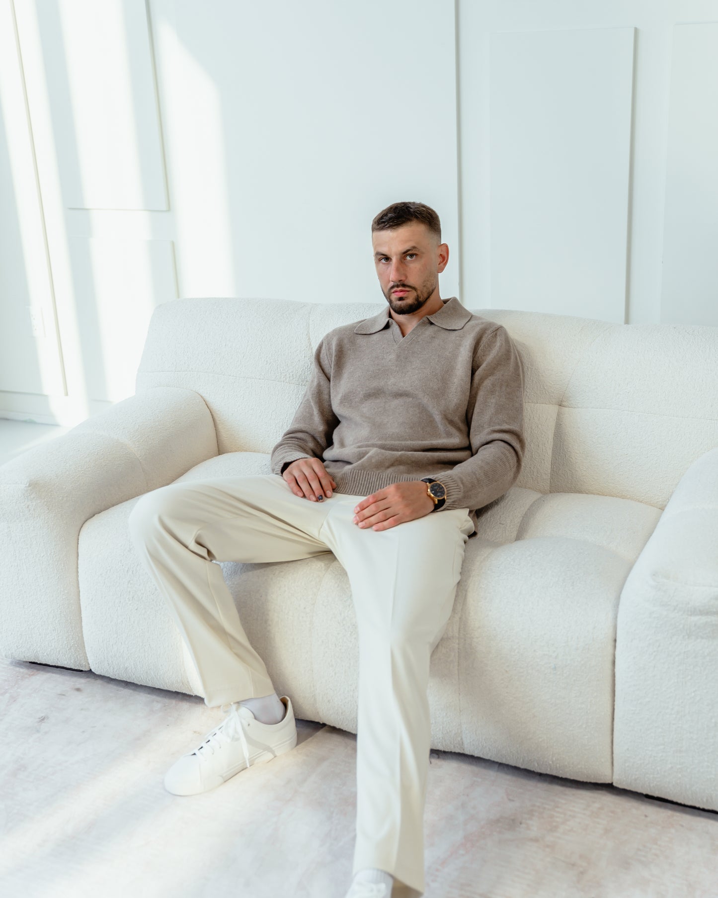 Men's V Neck Polo Pullover