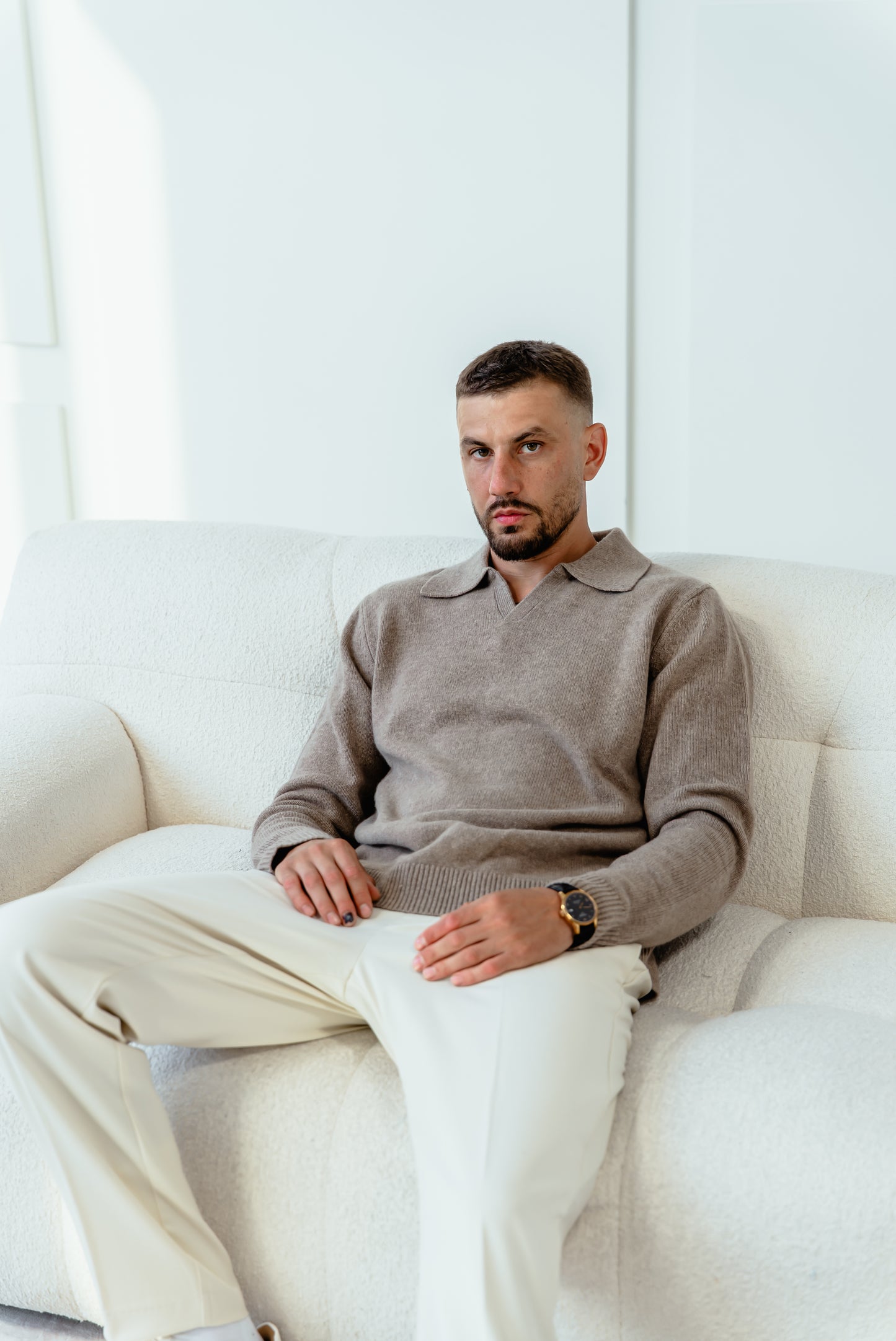 Men's V Neck Polo Pullover