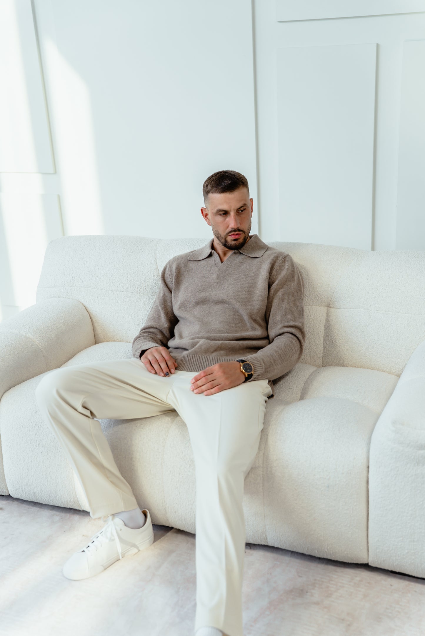 Men's V Neck Polo Pullover