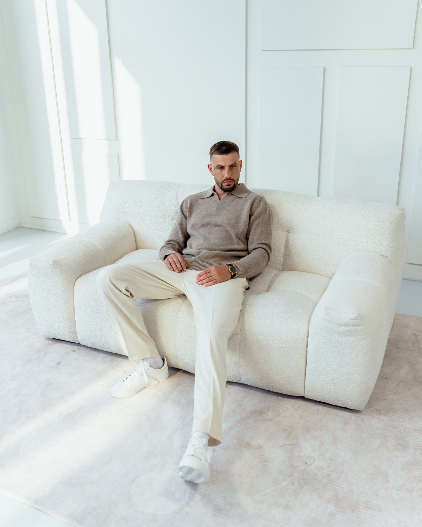 Men's V Neck Polo Pullover