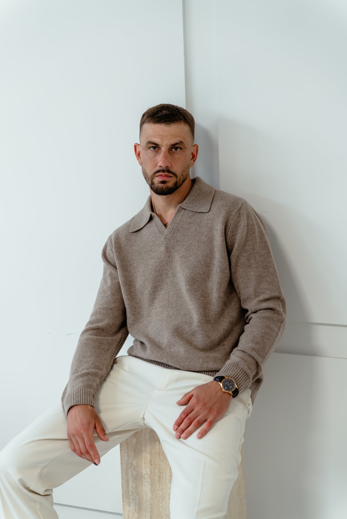 Men's V Neck Polo Pullover