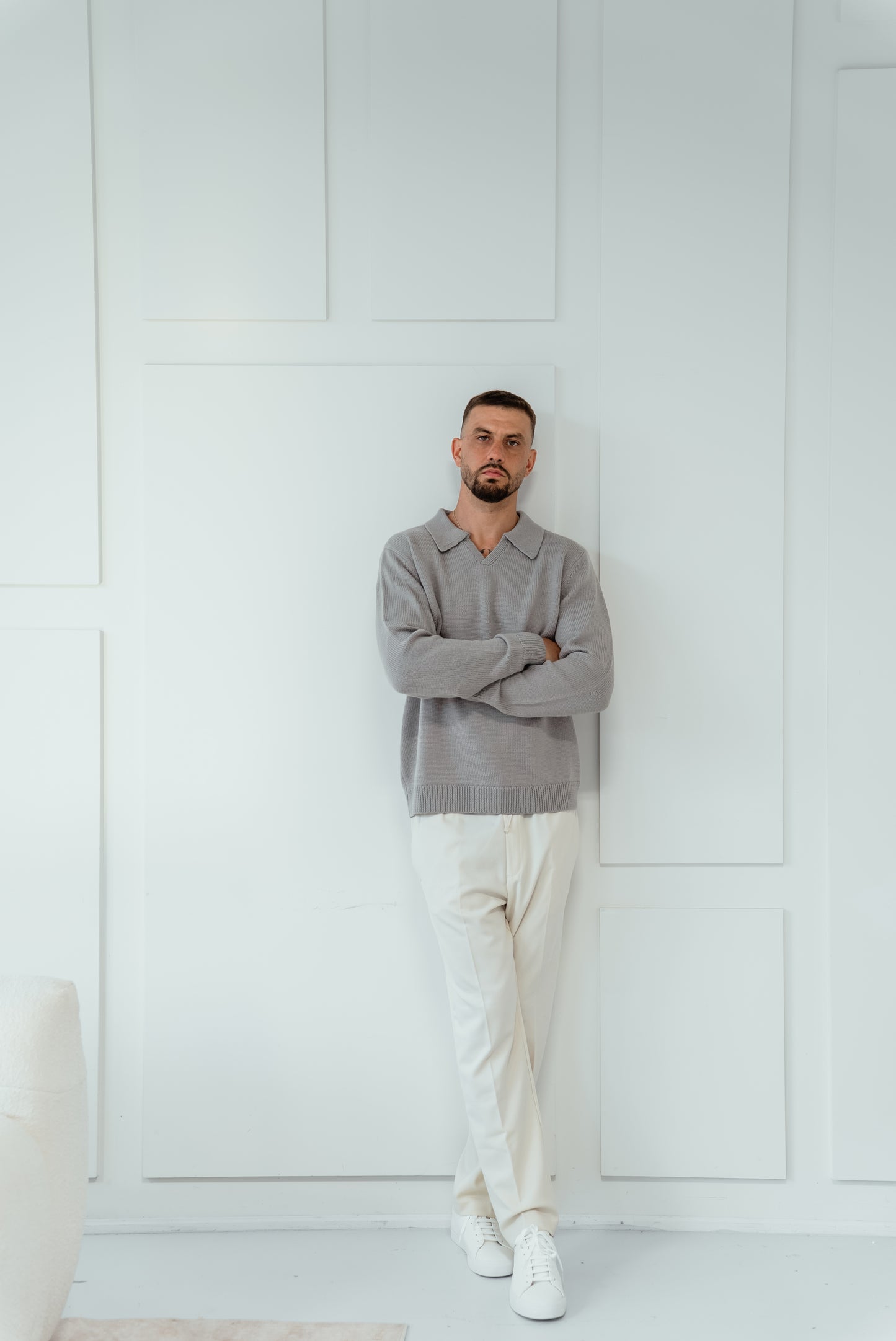 Men's V Neck Polo Pullover