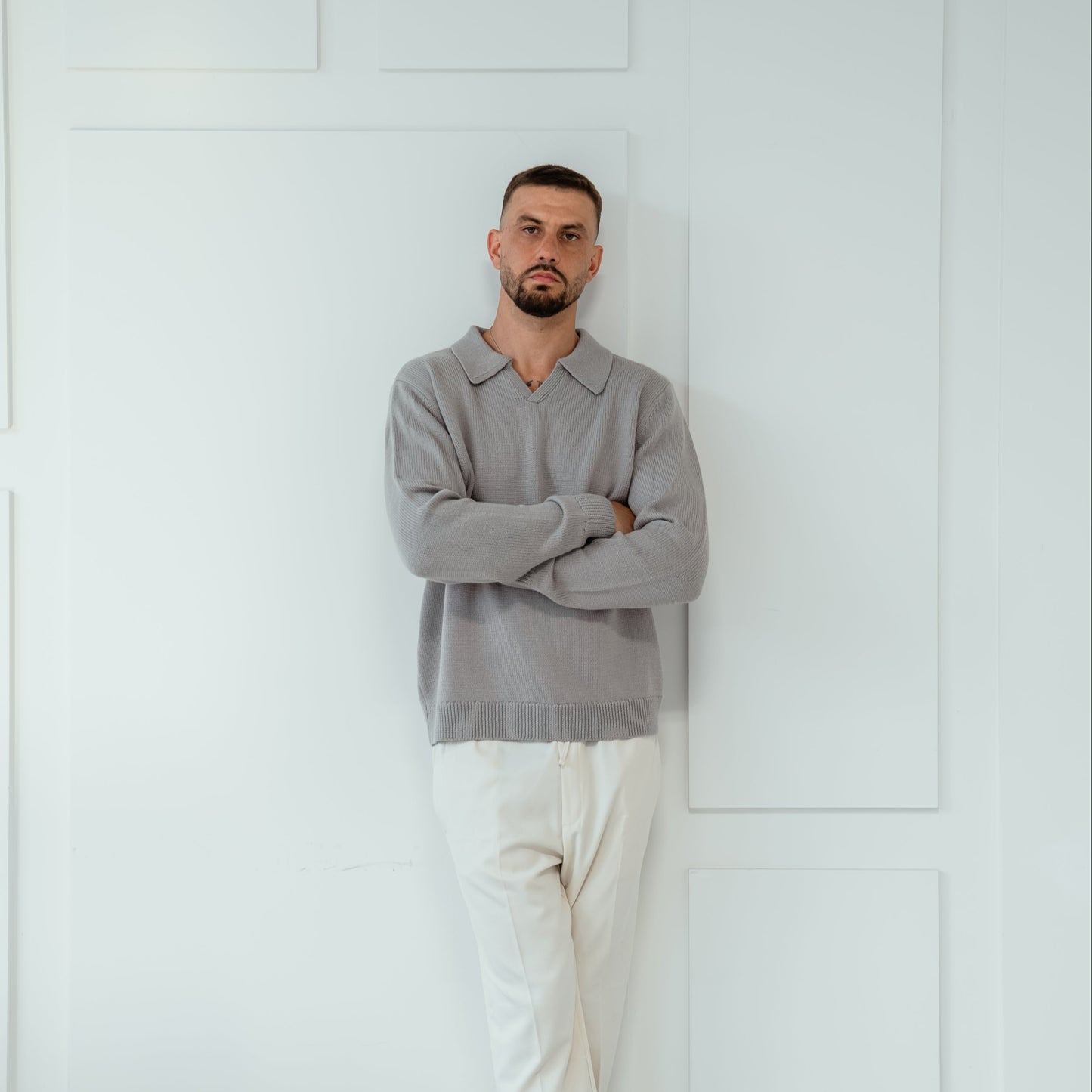 Men's V Neck Polo Pullover