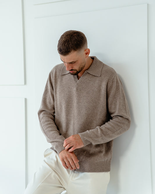 Men's V Neck Polo Pullover